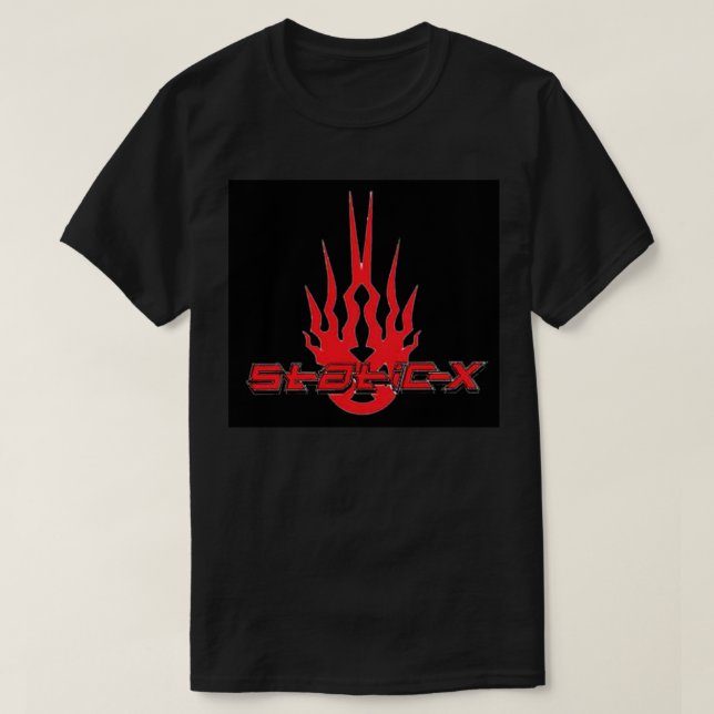 Best logo Static-X band Metal Print T-Shirt (Design Front)