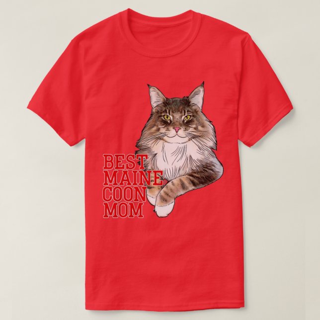 Best Maine Coon Mom Funny Cat  T-Shirt (Design Front)