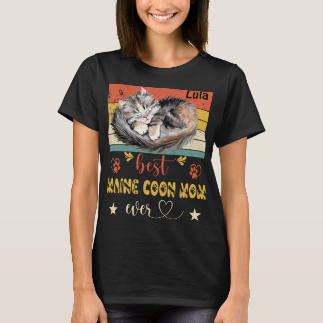 Best Maine Coon Mum Ever Funny Cat Mama Cat Mother T-Shirt (Front)