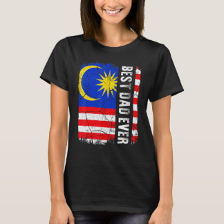 Best Malaysian Dad Ever Malaysia Flag Father's Day T-Shirt