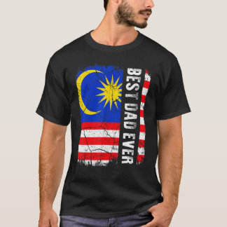 Best Malaysian Dad Ever Malaysia Flag Father's Day T-Shirt