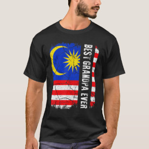 Best Malaysian Grandpa Ever Malaysia Flag Father's T-Shirt