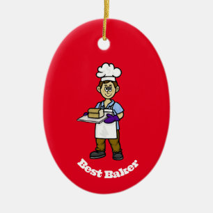 Best Male Baker Christmas Ornament