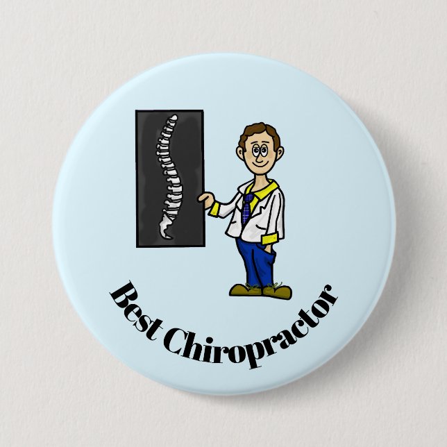 Best Male Chiropractor or Spine Doctor Button (Front)