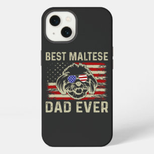 Best Maltese Dad Ever: Patriotic USA Maltese Dog iPhone 13 Case