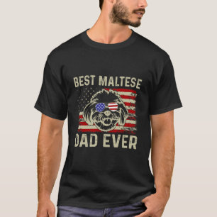 Best Maltese Dad Ever: Patriotic USA Maltese Dog T-Shirt
