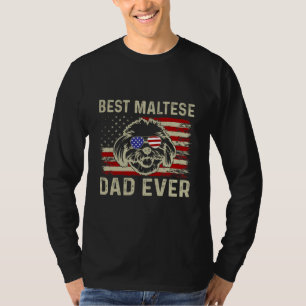 Best Maltese Dad Ever: Patriotic USA Maltese Dog T-Shirt