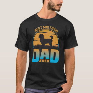Best Maltipoo Dad Ever Vintage Retro Dog Dad T-Shirt