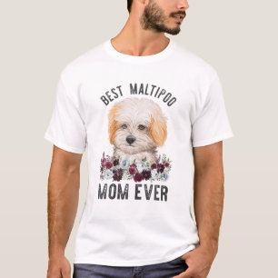 Best Maltipoo Mum Ever Floral Dog T-Shirt