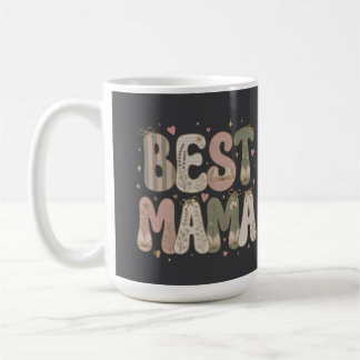Best Mama Bookish Floral Literary Design Coffee Mug