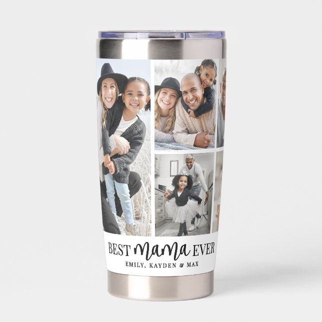 Best Mama Photo Collage Mother Insulated Tumbler (Front)