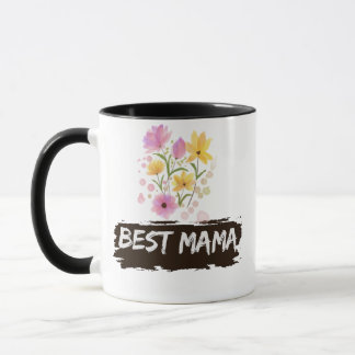Best Mama Watercolour Flowers Coffee Mug