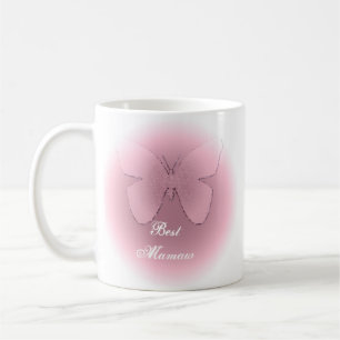 Best mamaw, pink butterfly coffee mug