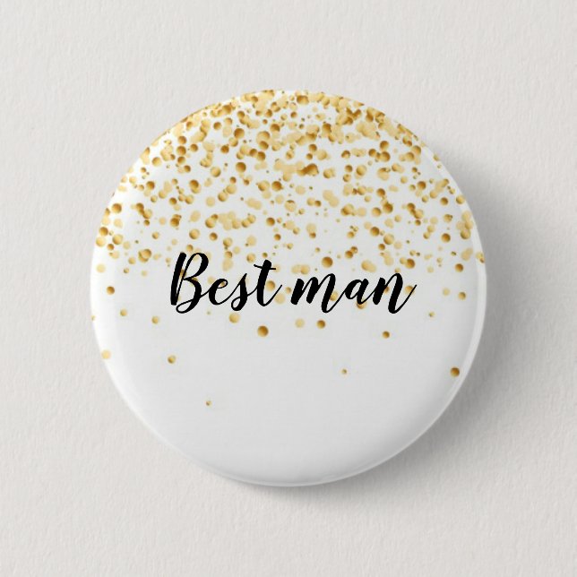 Best man 6 cm round badge (Front)