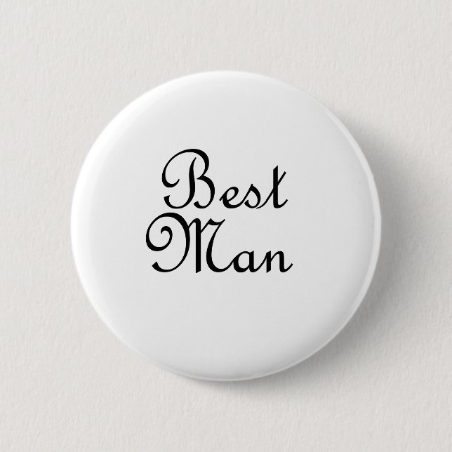 Best Man 6 Cm Round Badge (Front)