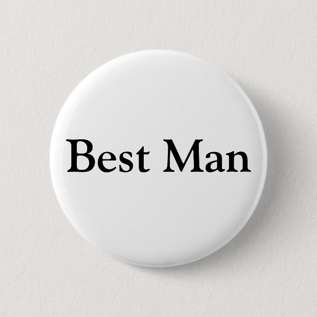 Best Man 6 Cm Round Badge (Front)