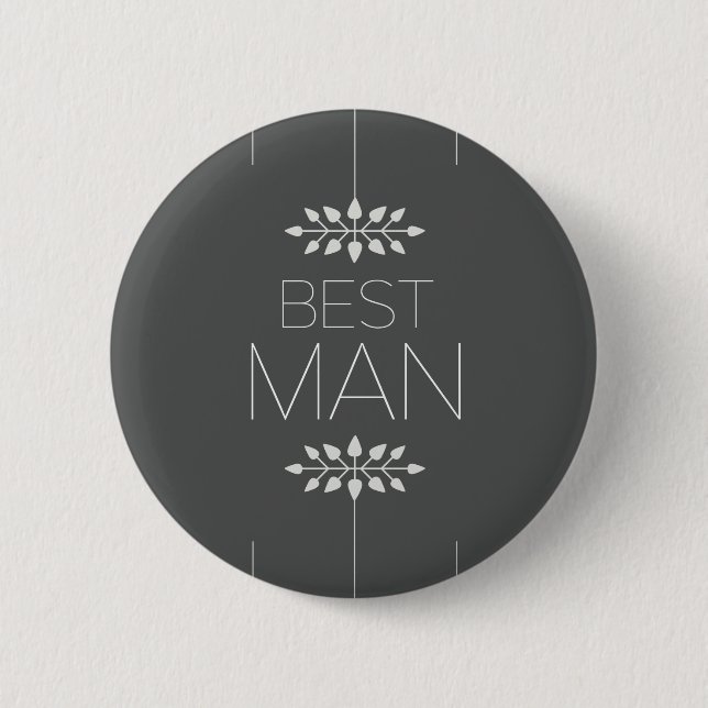 Best Man 6 Cm Round Badge (Front)