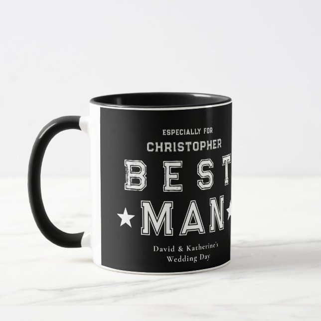 Best Man Appreciation Gift Black Mug (Left)