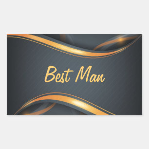 Best Man (b/g) Rectangular Sticker