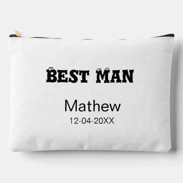 Best man bachelor party add name date simple sdon' accessory pouch (Front)
