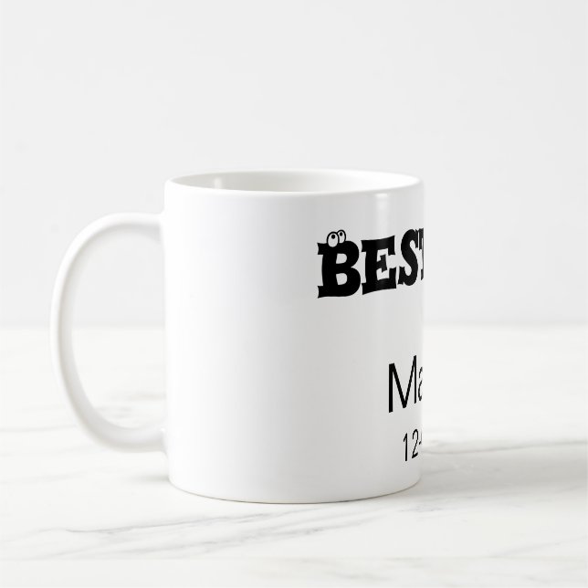 Best man bachelor party add name date simple sdon' coffee mug (Left)