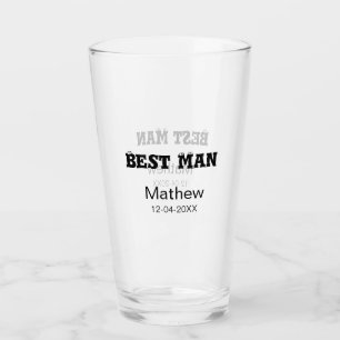 Best man bachelor party add name date simple sdon' glass