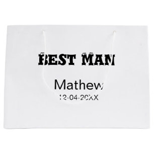 Best man bachelor party add name date simple sdon' large gift bag