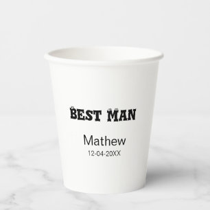 Best man bachelor party add name date simple sdon' paper cups