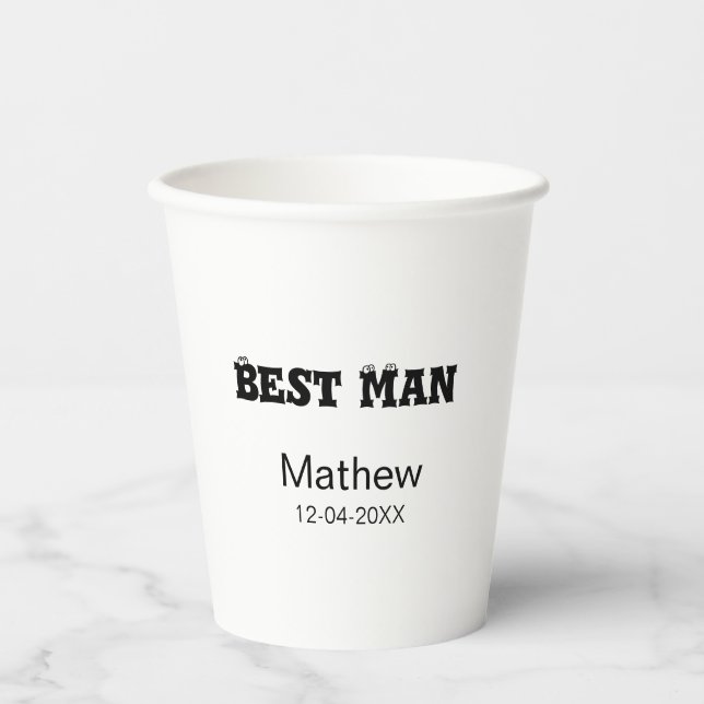 Best man bachelor party add name date simple sdon' paper cups (Front)