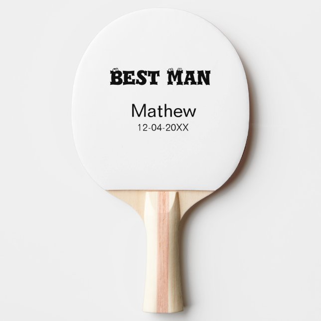 Best man bachelor party add name date simple sdon' ping pong paddle (Front)