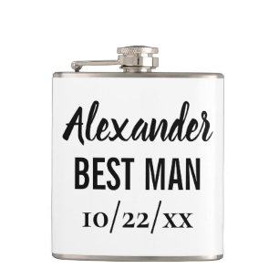 Best Man Bachelor Party Wedding Favour Hip Flask