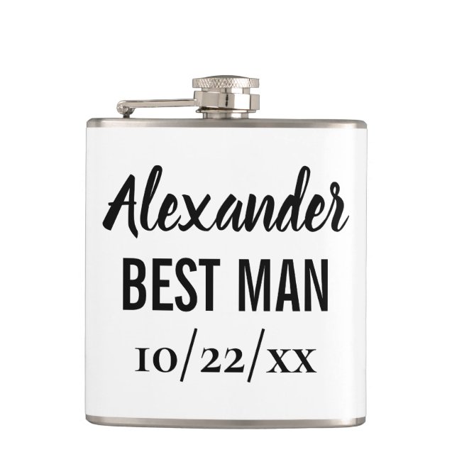 Best Man Bachelor Party Wedding Favour Hip Flask (Front)