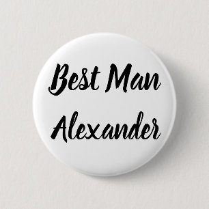 Best Man Black and White Custom Name Gifts Wedding 6 Cm Round Badge