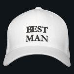 Best Man black and white elegant chic wedding Embroidered Hat<br><div class="desc">Best Man black and white chic elegant wedding Embroidered Baseball Cap.
Available in many colours and style options</div>