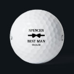Best Man Black Bow Tie Golf Balls<br><div class="desc">These golf balls are a great favour for the best man in your wedding. They feature a black bow tie with the best man's name above it in a modern CAP font and the words Best Man along with the wedding date below. They'd be great for a bachelor party or...</div>