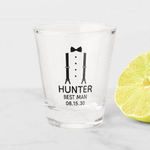 Best Man Black Bow Tie Shot Glass