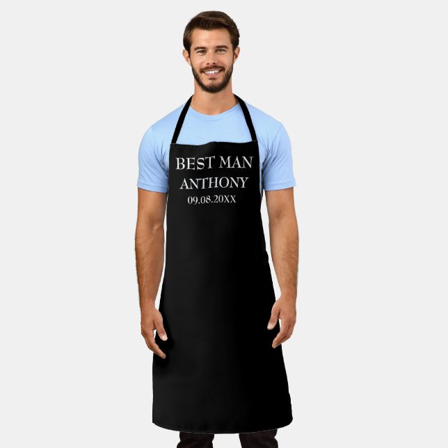 Best Man Black Elegant Bachelor Party Wedding  Apron (Worn)