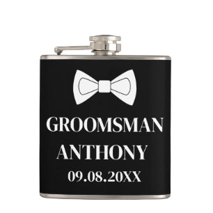 Best Man Black Elegant Simple Gifts Wedding Hip Flask