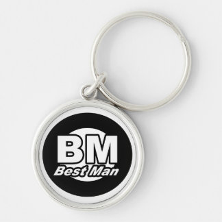 Best Man Black/White Key Ring
