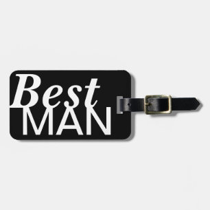 Best Man Black & White Luggage Tag