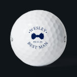 Best Man Blue Bow Tie Golf Balls<br><div class="desc">These golf balls are a great favour for the best man in your wedding. They feature a blue bow tie with the best man's name and the words Best Man in a modern CAP font along with the wedding date. They'd be great for a bachelor party or weekend. The job...</div>
