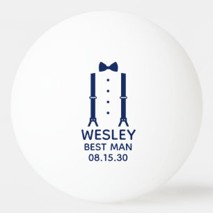 Best Man Blue Bow Tie Ping Pong Ball