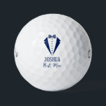 Best Man Blue Tuxedo With Striped Bow Tie Golf Balls<br><div class="desc">These golf balls are a great favor for the best man in your wedding party. They feature a fabulous tuxedo and striped bow tie in blue. With a first name in a traditional CAP font and the words best man in a coordinating script font also in blue they're perfect for...</div>
