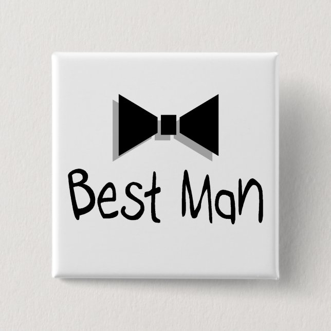 Best Man (Bow Tie 1) 15 Cm Square Badge (Front)