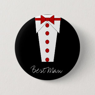 Best Man Button (Red)