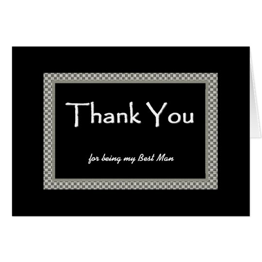 BEST MAN Chequerboard Wedding THANK YOU Card