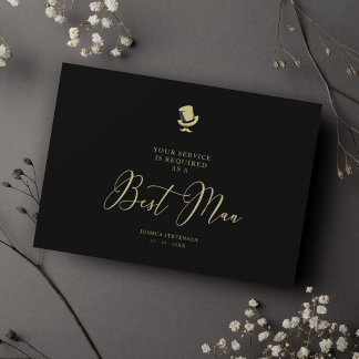 Best Man Chic Wedding Minimalist Proposal Card