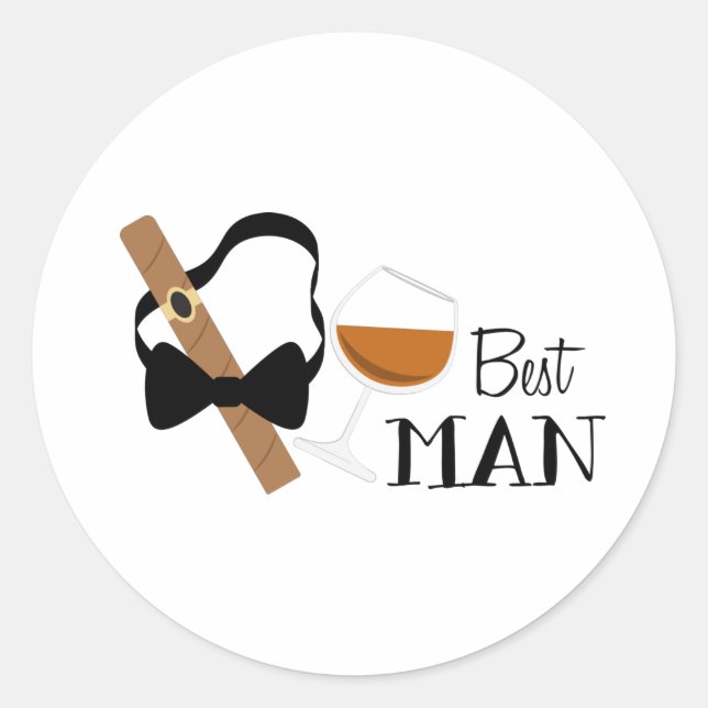 Best Man Classic Round Sticker (Front)