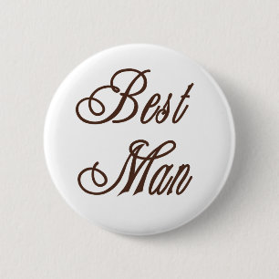 Best Man Classy Browns 6 Cm Round Badge