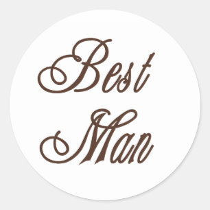 Best Man Classy Browns Classic Round Sticker